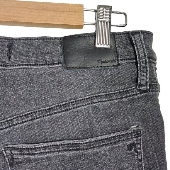 Madewell 9" Mid-Rise Skinny Jeans Raw Hem Dark Wash Denim Black Women 28 - Picture 4 of 12